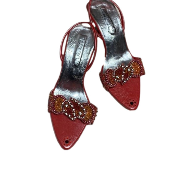 Gulbran Shoes - RED embellished mule style shoes!